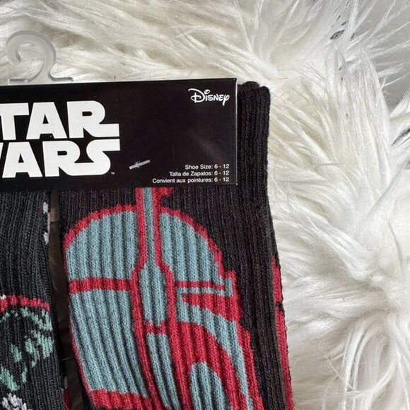 Disney Star Wars Boba Fett Socks *2-Pack* Men’s Shoe Size 6-12 Brand New - Picture 3 of 4